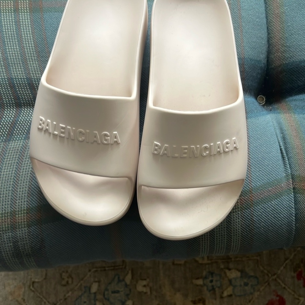Balenciaga White Sandals Minimalist Design